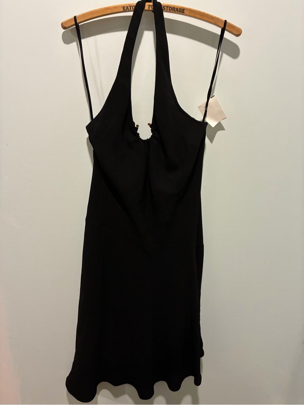 Evan Picone Black Halter Neck Slip Dress - Elegant Evening Dress Size 12 NWT